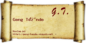 Geng Tünde névjegykártya