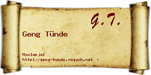 Geng Tünde névjegykártya